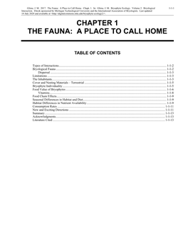The Fauna: a Place to Call Home