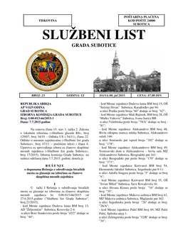 Službeni List Grada Subotice