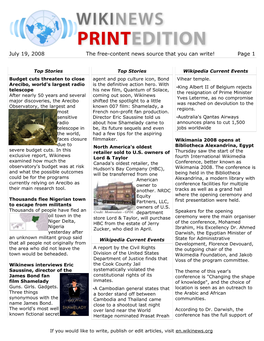 July 19, 2008 the Free-Content News Source That You Can Write! Page 1