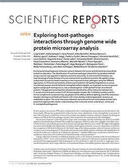 Exploring Host-Pathogen Interactions Through Genome Wide Protein