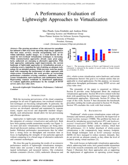 A Performance Evaluation of Lightweight Approaches to Virtualization