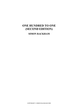 One Hundred to One (Second Edition)