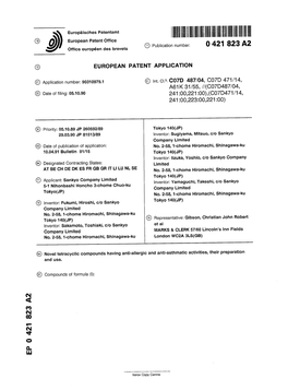 Novel Tetracyclic Compounds Having Anti-Allergic and Anti-Asthmatic Activities, Their Preparation and Use