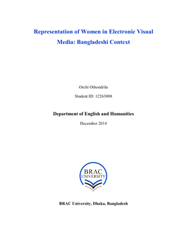 Representation of Women in Electronic Visual Media: Bangladeshi Context