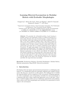 Learning Directed Locomotion in Modular Robots with Evolvable Morphologies