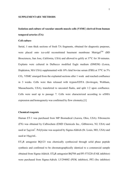 1 SUPPLEMENTARY METHODS Isolation and Culture of Vascular