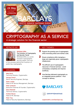 Barclays Crypto Service Gateway Event
