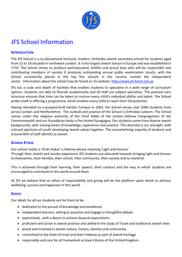 JFS School Information