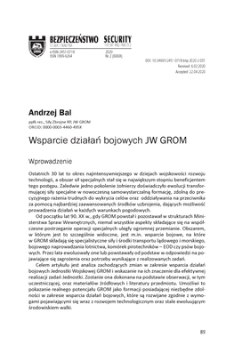 Wsparcie Działań Bojowych JW GROM