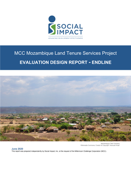 MCC Mozambique Land Tenure Services Project EVALUATION DESIGN REPORT - ENDLINE