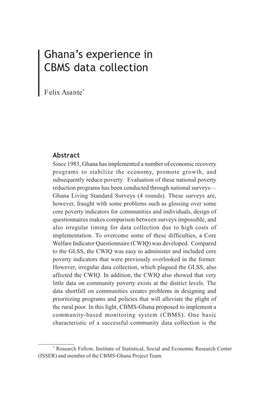 Ghana's Experience in CBMS Data Collection