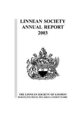 Linnean Society Annual Report 2003