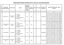 Student Details: Number of Students Course - Wise, Year - Wise Along with Details