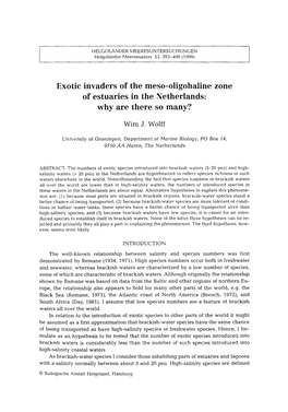 Exotic Invaders of the Meso-Oligohaline Zone of Estuaries in the Netherlands: Why Are There So Many?