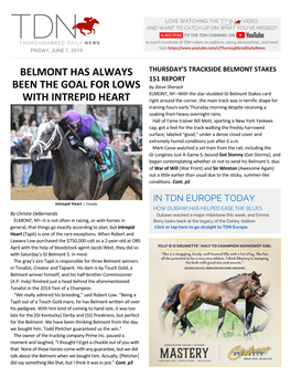 Belmont Has Always Been the Goal for Lows with Intrepid