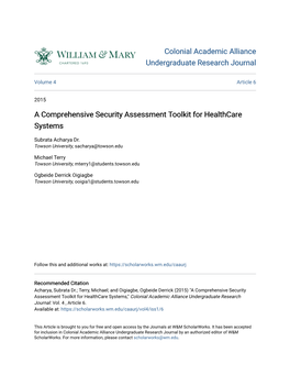 A Comprehensive Security Assessment Toolkit for Healthcare Systems