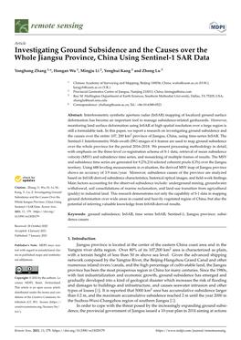 Investigating Ground Subsidence and the Causes Over the Whole Jiangsu Province, China Using Sentinel-1 SAR Data