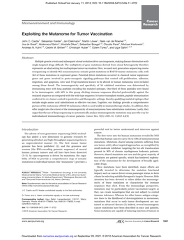 Exploiting the Mutanome for Tumor Vaccination