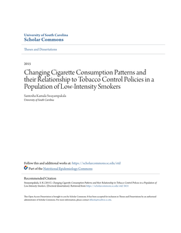 Changing Cigarette Consumption Patterns and Their Relationship To