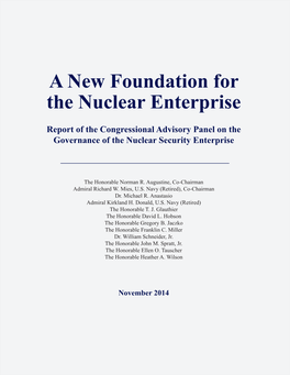 A New Foundation for the Nuclear Enterprise
