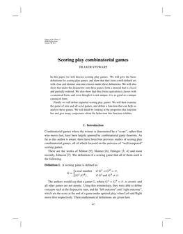 Scoring Play Combinatorial Games