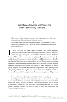 — Work Songs, Proverbs, and Storytelling in Jamaican Literary Traditions —