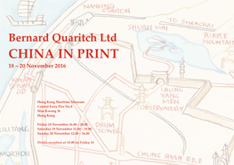 Bernard Quaritch Ltd CHINA in PRINT 18 – 20 November 2016