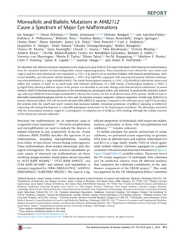 Monoallelic and Biallelic Mutations in MAB21L2 Cause a Spectrum of Major Eye Malformations