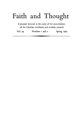 Carl F.H. Henry, "European Theology Today," Faith and Thought 94.1