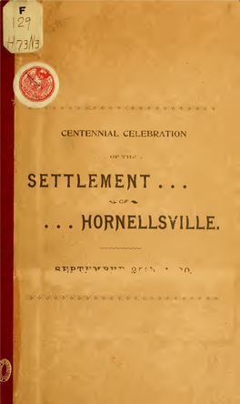 The Early History of Hornellsville, Steuben County