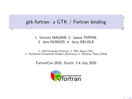 A GTK / Fortran Binding