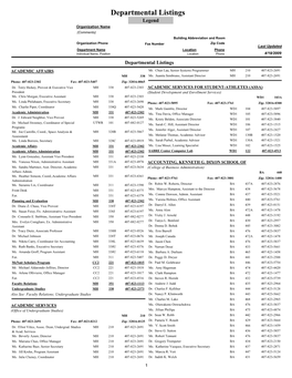 Departmental Listings