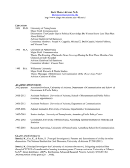 Kate Kenski's CV