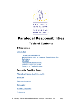 Paralegal Responsibilities