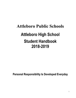Attleboro Public Schools Attleboro High School Student Handbook