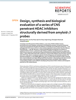 Design, Synthesis and Biological Evaluation of a Series of CNS
