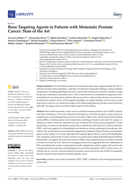 Bone Targeting Agents in Patients with Metastatic Prostate Cancer: State of the Art