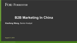 B2B Marketing in China