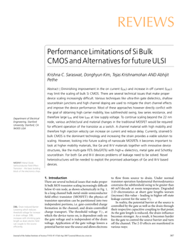 Performance Limitations of Si Bulk CMOS and Alternatives for Future ULSI