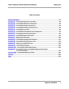 Thrift Financial Report, Instructions, June 2010