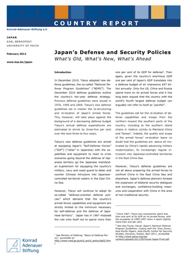 Japan's Defense and Security Policies