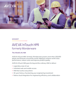 AVEVA™ Intouch HMI Formerly Wonderware