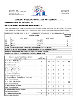 CONCERT MUSIC PERFORMANCE ASSESSMENT (Ver