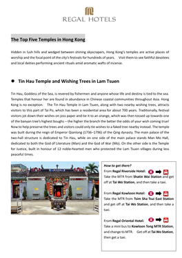 The Top Five Temples in Hong Kong Tin Hau Temple and Wishing Trees