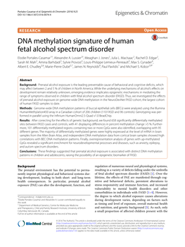 DNA Methylation Signature of Human Fetal Alcohol Spectrum Disorder Elodie Portales‑Casamar1†, Alexandre A