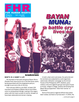 FOR HUMAN RIGHTS Philippines, April - June 2007 Vol