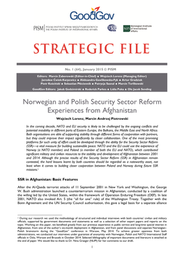 Norwegian and Polish Security Sector Reform Experiences from Afghanistan Wojciech Lorenz, Marcin Andrzej Piotrowski