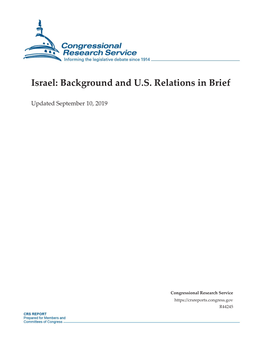 Israel: Background and U.S