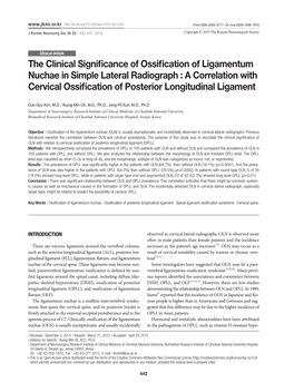 The Clinical Significance of Ossification Of