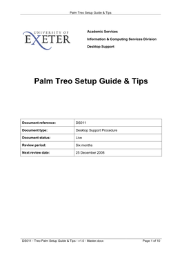 Palm Treo Setup Guide & Tips